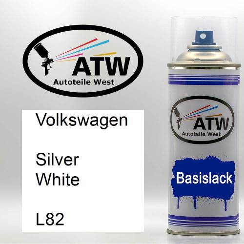 Volkswagen, Silver White, L82: 400ml Sprühdose, von ATW Autoteile West.